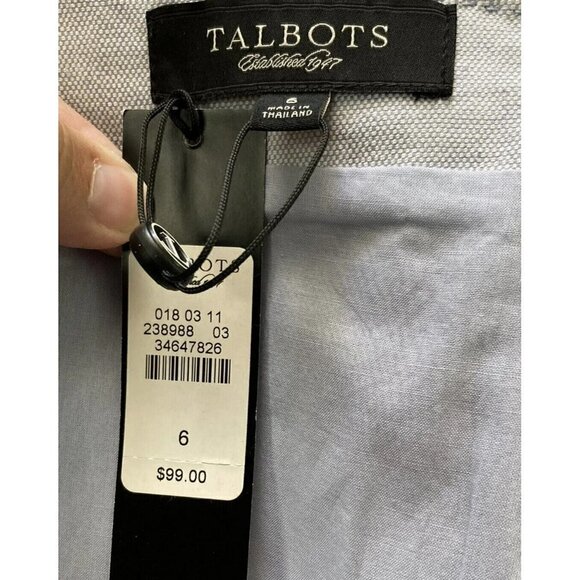 Talbots Womens NWT Linen Blend Soft Chambray Top Stitched Lined Pencil Skirt Sz6 - Picture 8 of 12